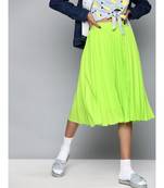Neon Green Pleated Skirt