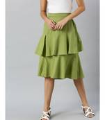 Mint Green Layered Midi Skirt