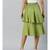 Mint Green Layered Midi Skirt