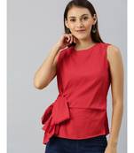 Red Side Knot Sleeveless Top
