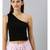 Black One Shoulder Crop Top