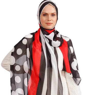 Justkartit Modest Wear Printed Georgette Fabric Hijab Scarf 1