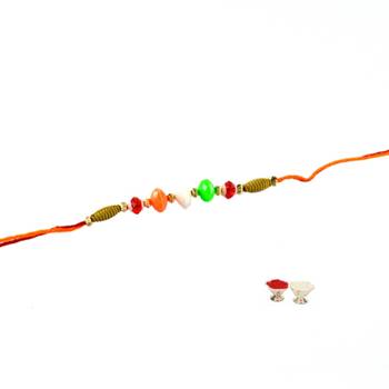 Multi Beads Stud-Handmade  Beads Rakhi 2