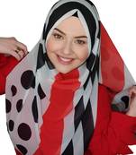Justkartit Daily Wear Polka Dot Strips Printed Long Scarf Hijab