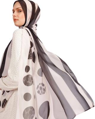 Justkartit Casual Wear Animal Printed Polka Dot Strips Georgette Scarf Hijab 3