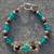 Teal and wooden Bracelet.