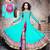 Blue Embroidered Georgette semi stitched salwar with dupatta