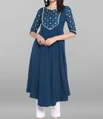 Women's green Poly Crepe Kurta