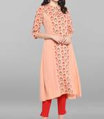 Women's Peach Poly Crepe Kurta