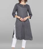 Janasya Women's Grey Rayon Kurta