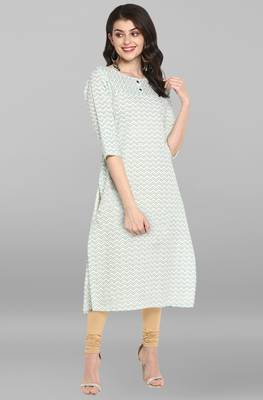 Janasya Indian Women's Cream Pure Cotton Kurta 1