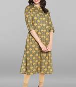 Janasya Indian Women's Multicolor Pure Cotton Kurta