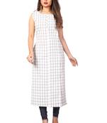 White printed cotton cotton-kurtis