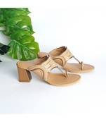 Nude Copper Trapeez Heel Kolapuri