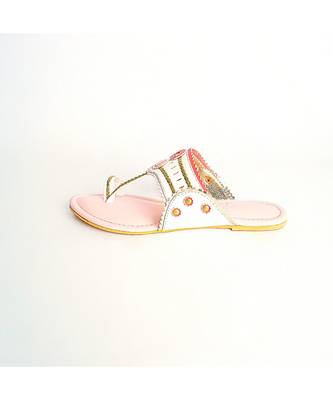 Pastel Pink Kolapuri Flats 2