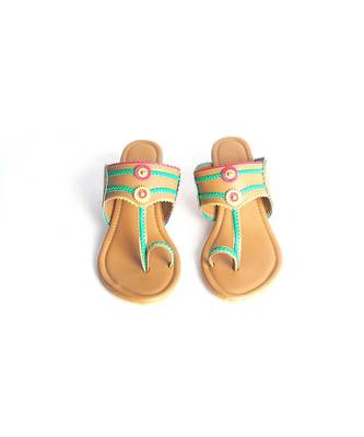Colour Pop Nude Kolapuri Block Heel 1