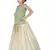 Kids Cotton Silk Pista Top And White Lehenga Choli Set 