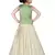 Kids Cotton Silk Pista Top And White Lehenga Choli Set 