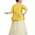 Kids Cotton Silk Yellow Top And White Lehenga Choli 