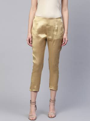 Pinksky Gold plain polyester trousers 1