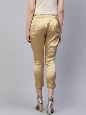 Pinksky Gold plain polyester trousers 2