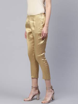 Pinksky Gold plain polyester trousers 3