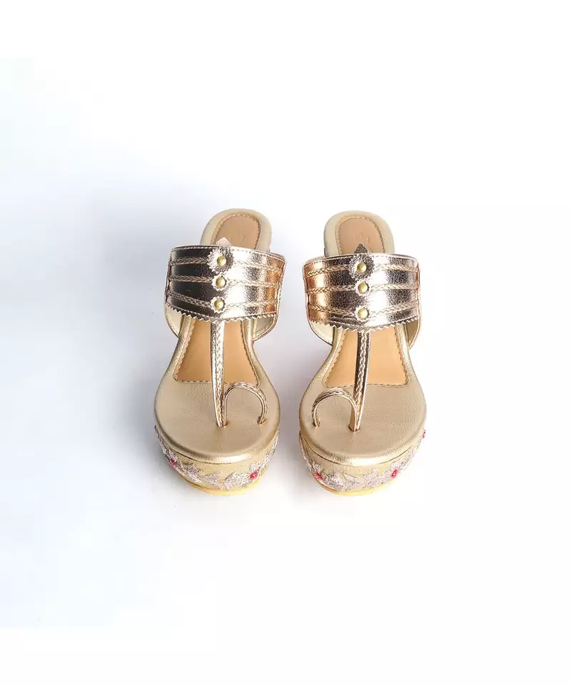 Velvet Flower Wedges