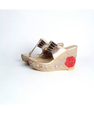 Velvet Flower Wedges 3