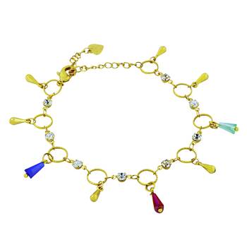 Gold cubic zirconia anklets 1