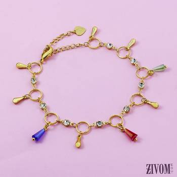 Gold cubic zirconia anklets 2