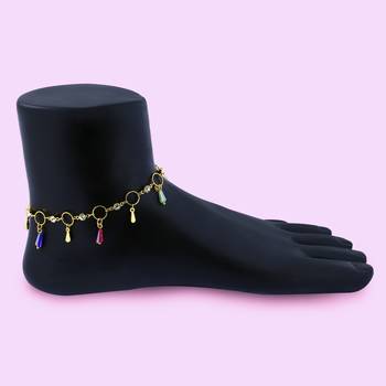 Gold cubic zirconia anklets 3