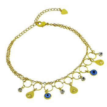 Gold cubic zirconia anklets 1