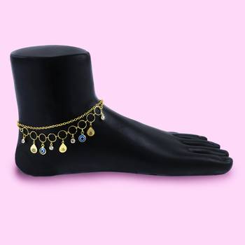Gold cubic zirconia anklets 3