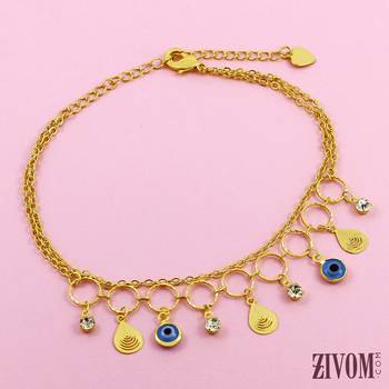 Gold cubic zirconia anklets 4