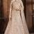Beige embroidered net semi stitched lehenga