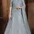 Sky-blue embroidered net Semi Stitched bridal lehenga