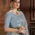 Sky-blue embroidered net Semi Stitched bridal lehenga
