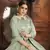 Light-green embroidered net semi stitched lehenga