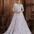 Grey embroidered net Semi Stitched bridal lehenga