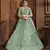 Light-green embroidered net Semi Stitched bridal lehenga