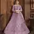 Purple embroidered net Semi Stitched bridal lehenga
