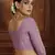Purple embroidered net semi stitched lehenga