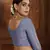 Sky-blue embroidered net semi stitched lehenga