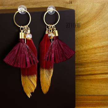 Maroon earrings 1