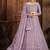 Purple embroidered net semi stitched lehenga