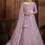 Purple embroidered net semi stitched lehenga