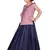 Kids Pink Top And Blue Lehenga Choli Set For Girls 