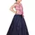 Kids Pink Top And Blue Lehenga Choli Set For Girls 