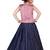 Kids Pink Top And Blue Lehenga Choli Set For Girls 