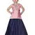 Kids Pink Top And Blue Lehenga Choli Set For Girls